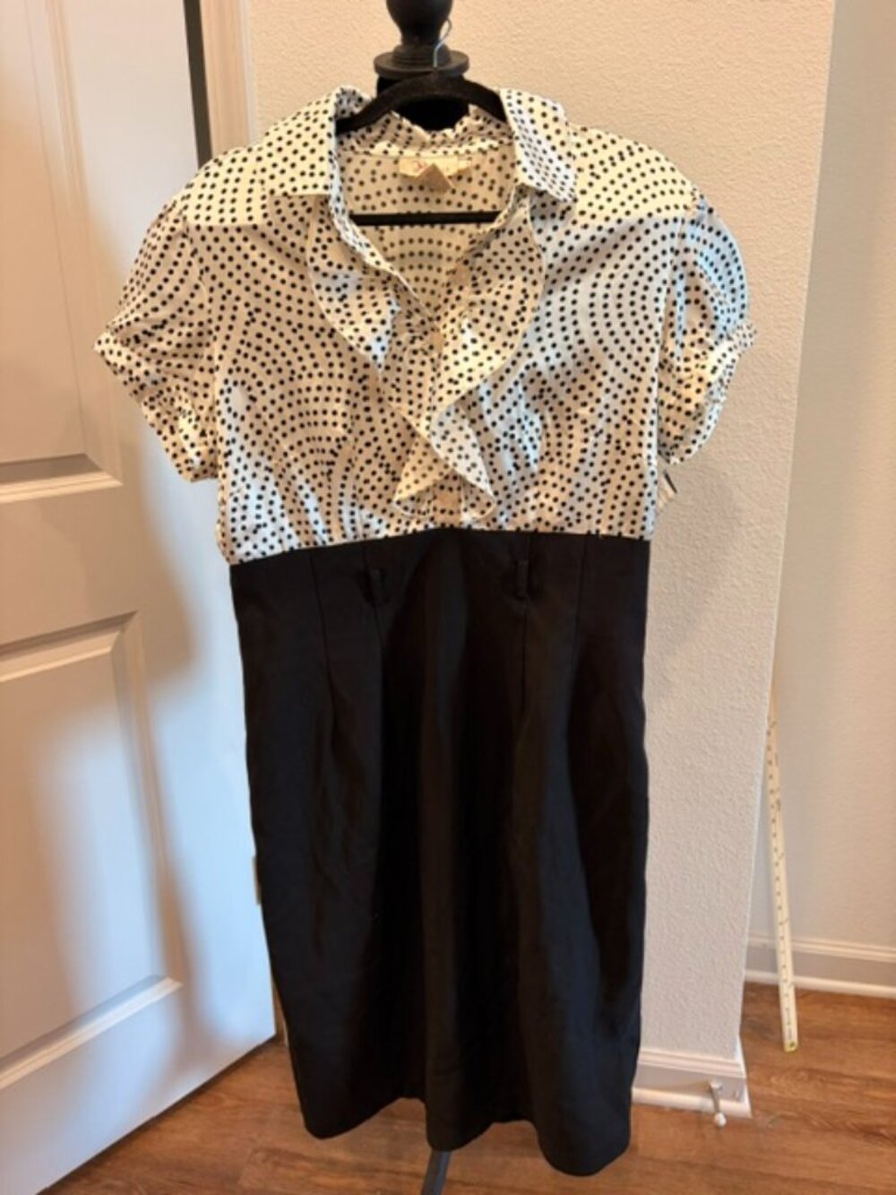Women's XL (size 14) Black and white polka dot dress.